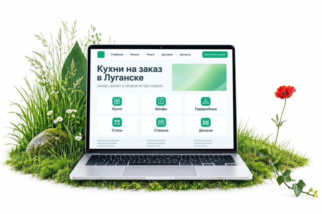 Мокап корпоративного сайта мебельной компании