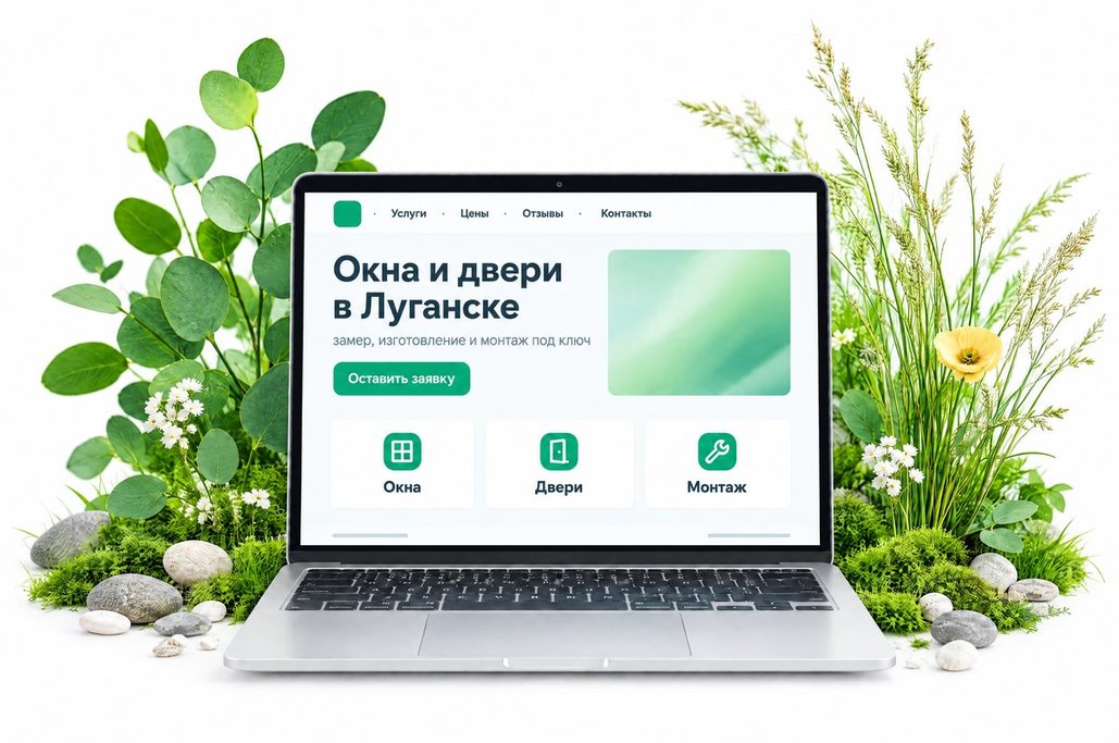 Мокап лендинга по окнам и дверям