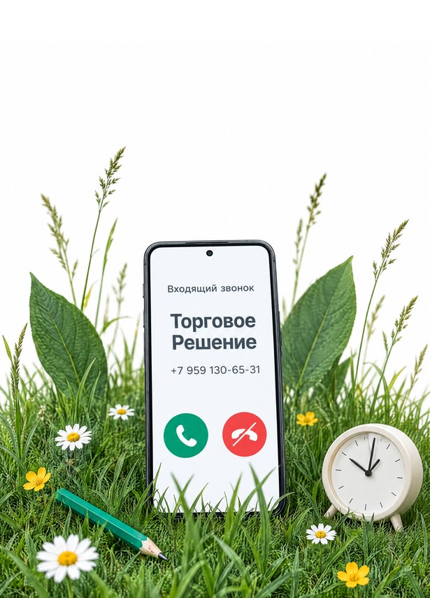 Телефон с входящим звонком и настольные часы